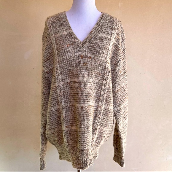 PENDLETON Woolen Mills 100% Virgin Wool Vtg 80’s V-Neck Sweater Men’s L USA🇺🇸